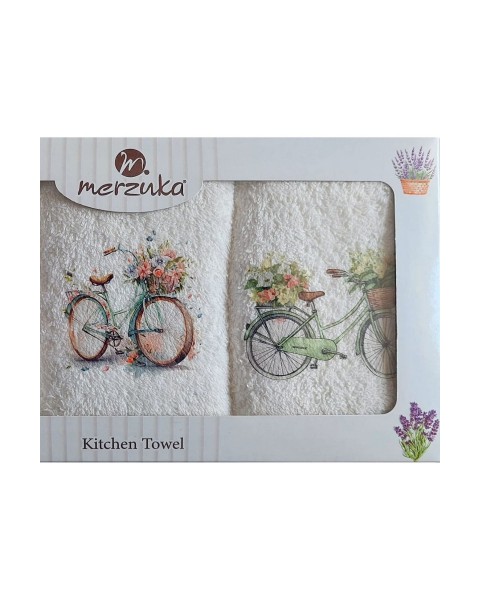  30 x 5O cm Mutfak Havlusu Seti BİSİKLET BASKILI 3'LÜ set